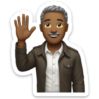 a man raising his arm up 45 degrees into the air sticker