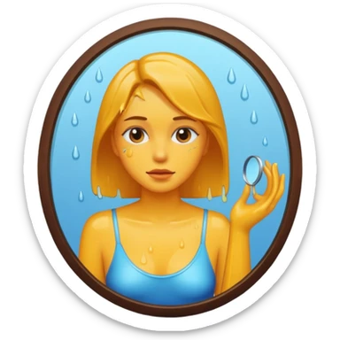 Women before shower sticker