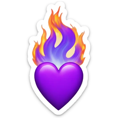 Purple Heart on Fire  sticker