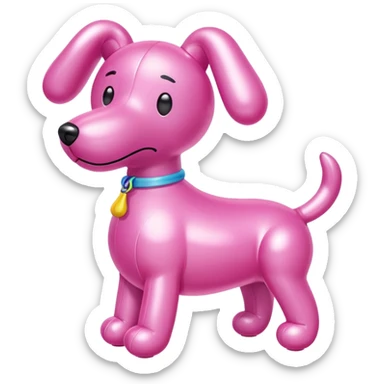 Pink balloon animal dog sticker