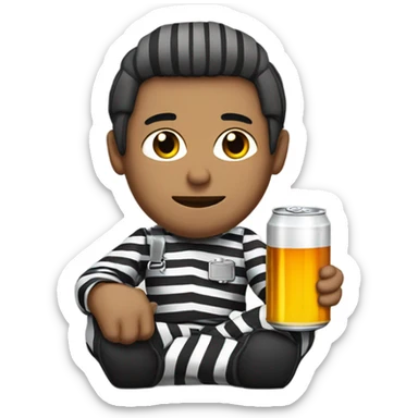 Prisoner drinking a beer sticker
