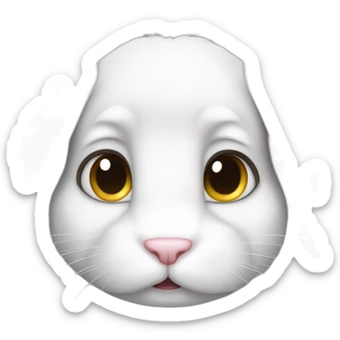 angry white lop-eared rabbit sticker