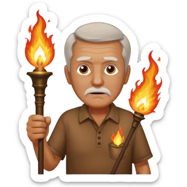 brown shirt old man The torchbearer sticker