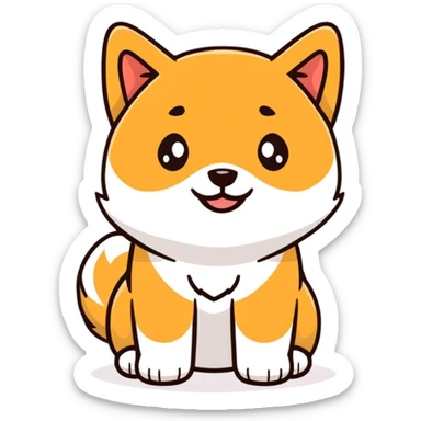 adorable black Shiba Inu puppy full body pose sticker