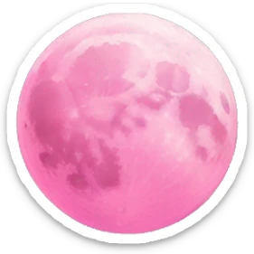 Pink color moon  sticker