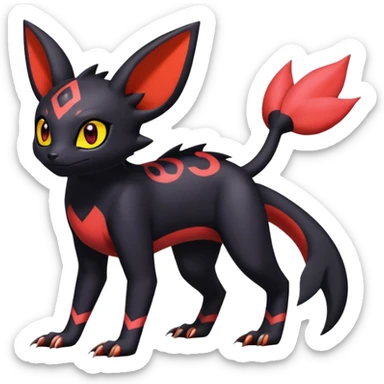 Salandit-Umbreon-Litten-Noibat-Fakémon-hybrid-creature (full body)  sticker