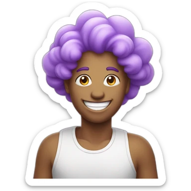 Cartoon purple cloud smiling sticker