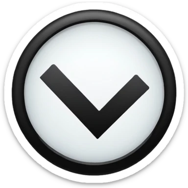 Black circle with a check mark on it sticker