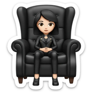 Matrix trinity black leather full body sit on a leather armchair sticker