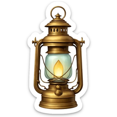 glitter old lantern sticker