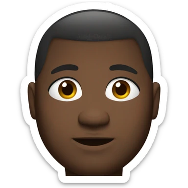 Fat black person with a buzzcut sticker