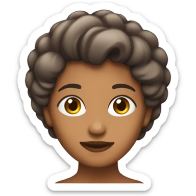 Mujer de pelo marrón enamorada sticker