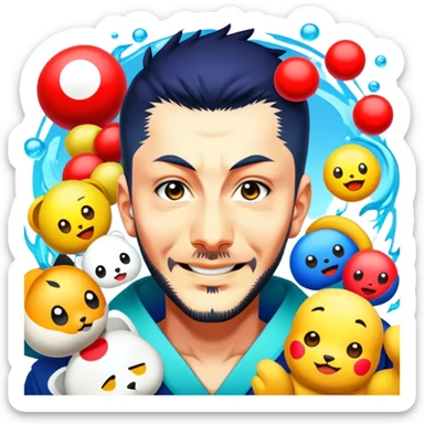 Remix in vibrant Japanese anime art sticker