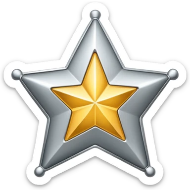 sheriff's star badge silver modern style shiny no text sticker