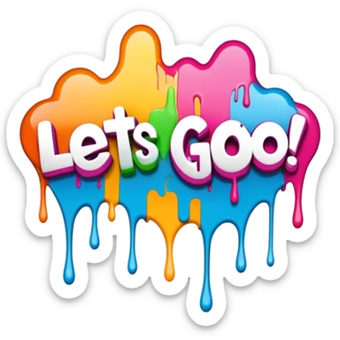 Graffiti the word Let's go sticker