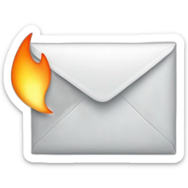 Iphone mail with the notification flaming sticker