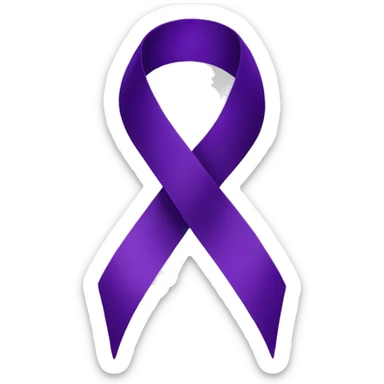 Single purple ribbon on transparent background sticker