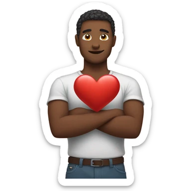 Heart with arms around it sticker