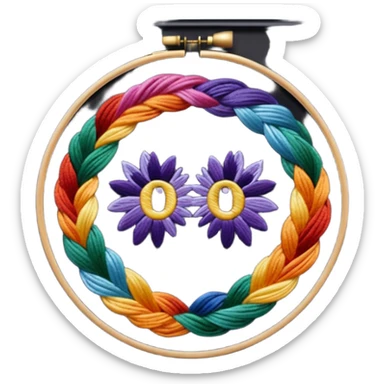 Framed embroidery sticker