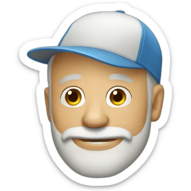 Bearded middle aged Guy with a bald head and Trucker Cap. sticker