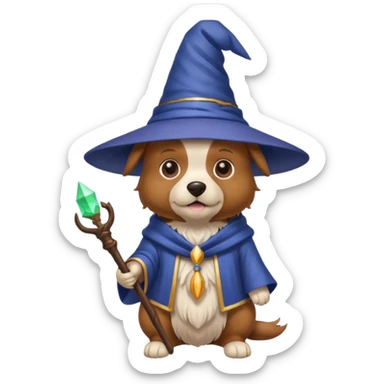 Dog wizard sticker