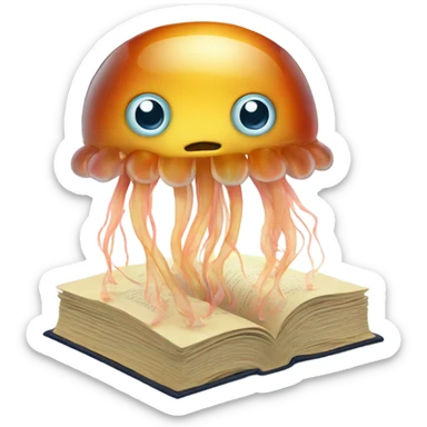 Jellyfish with book sticker