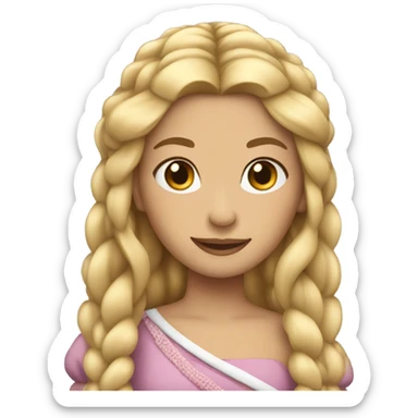Princess with blonde hair and one braid sticker