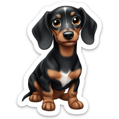Black Merle mini dachshund  sticker