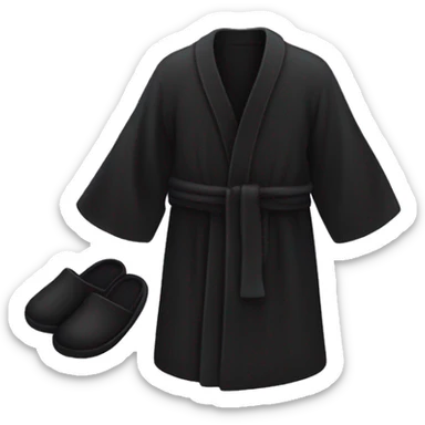 Black robe with matching slippers sticker