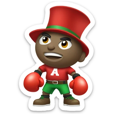 Brutus the buckeye boxing a leprechaun  sticker
