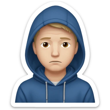 men with hoodie sad sticker