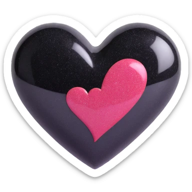 heart with black glitter sticker