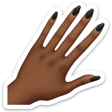 Brown skin hand with black nails sticker