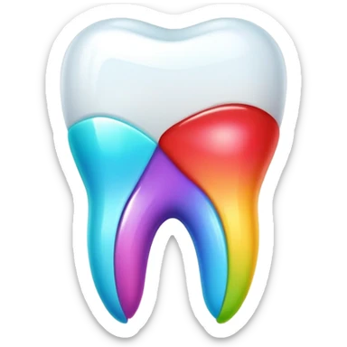 colorful dental app icon, tooth app with vibrant colors sticker