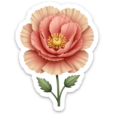 Carnation poppy beige light rose sticker