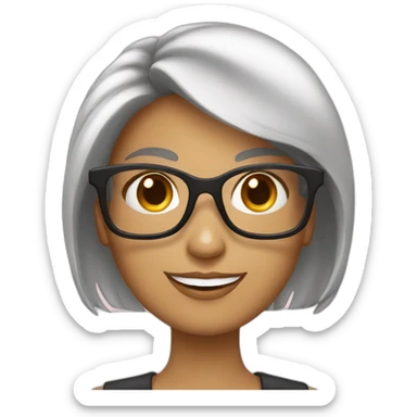 Jolie collègue à lunettes sticker