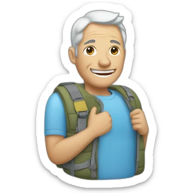 un homme qui pleure mes cache un sourire dérière sa main sticker