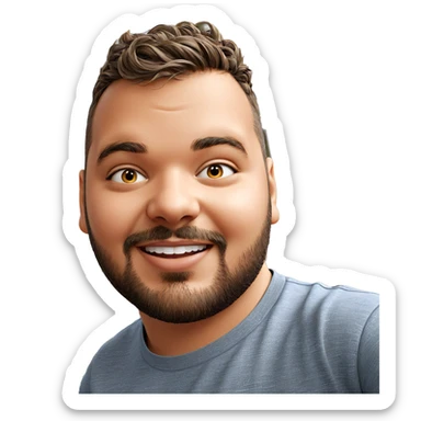 smiling boy with beard sticker