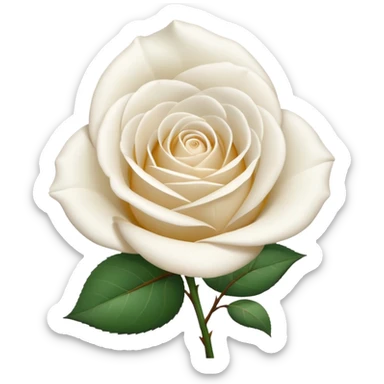 white rose, without green leaves, just flower sticker