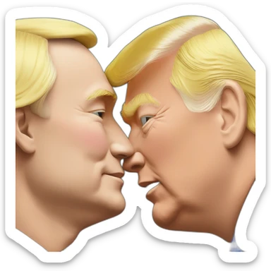 trump-and-putin-kissing,-lgbtq+ friendly, positivity, inclusiveness sticker