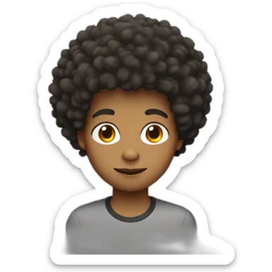 A boy with afro hair sticker