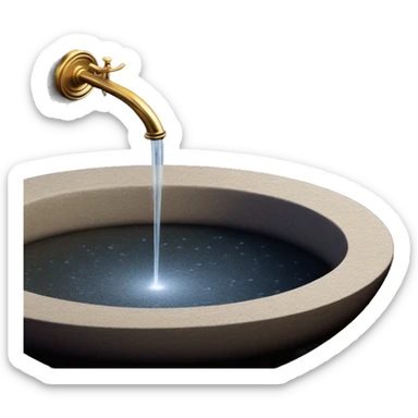 The Pensieve is a wide, shallow stone basin. Above it is the sparkle emoji. sticker