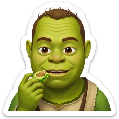 A man eating shrek sticker