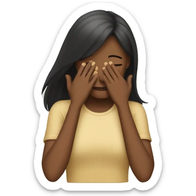 Girl shy covering face sticker