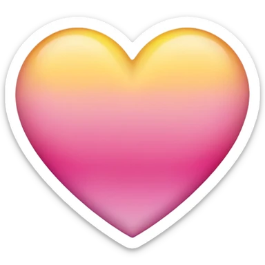 Yellow to pink ombré heart sticker