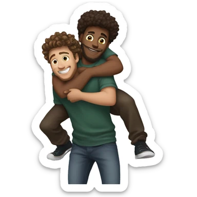 Dylan Tides carrying Caynon Cole reverse piggyback sticker