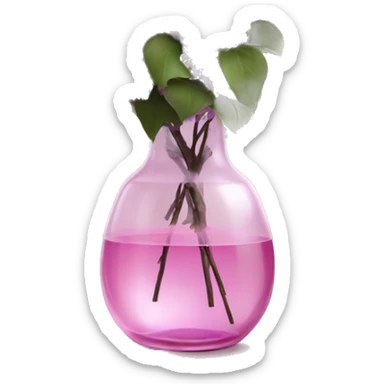 Lilacs in a clear pink glass vase sticker
