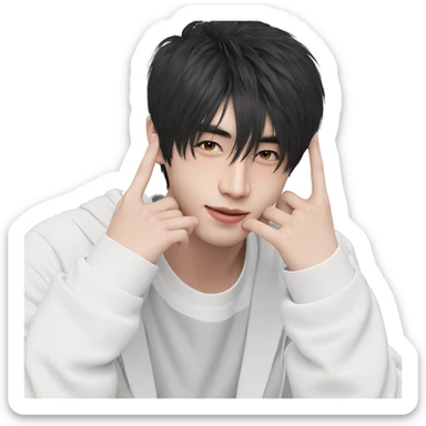 realistic portrait of a boy sticker