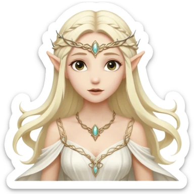 Cinematic Realistic WoW Elf Mage A pale blonde ethereal elf queen sticker