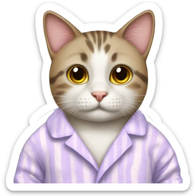 cat wearing pyjamas  sticker